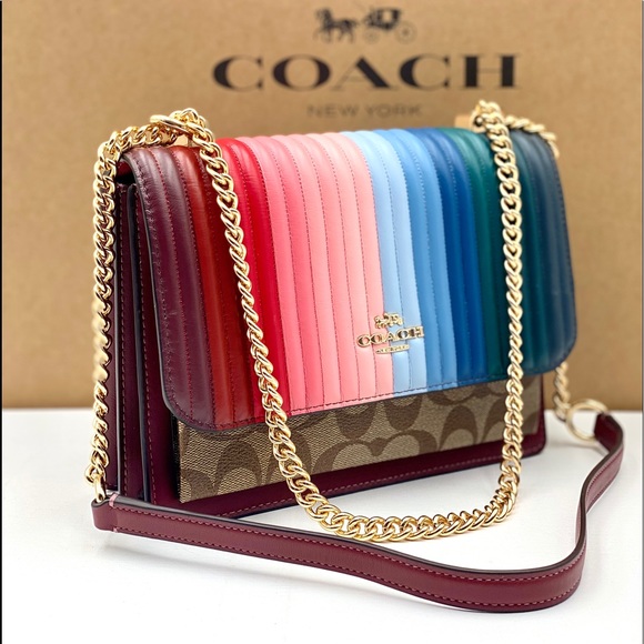 Coach Handbags - Coach Klare Crossbody With Rainbow Linear Quilting